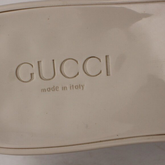 Gucci Platform 20/60mm Women's Size EU 41 Rubber Slide Sandals White Italy - Picture 11 of 11